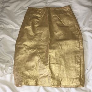 Gold Leather Skirt